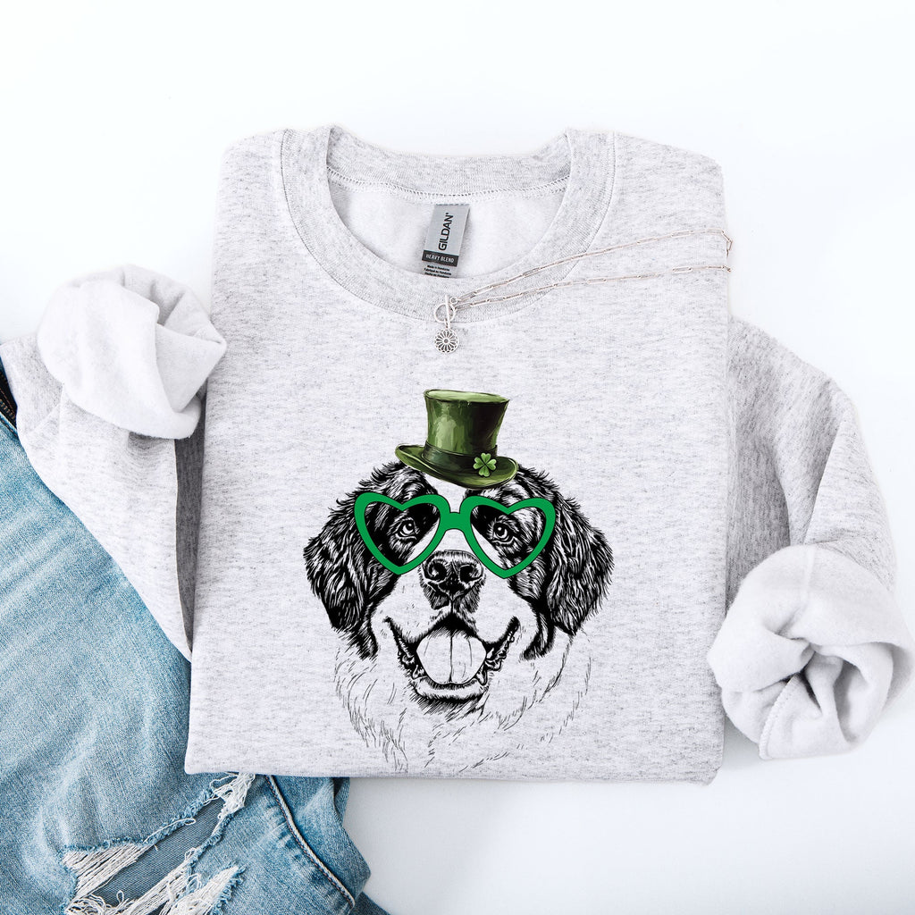 Saint Bernard, Adorable Dog, St Patrick's Day, Lucky, Irish Sweatshirt - Che Cose Belle