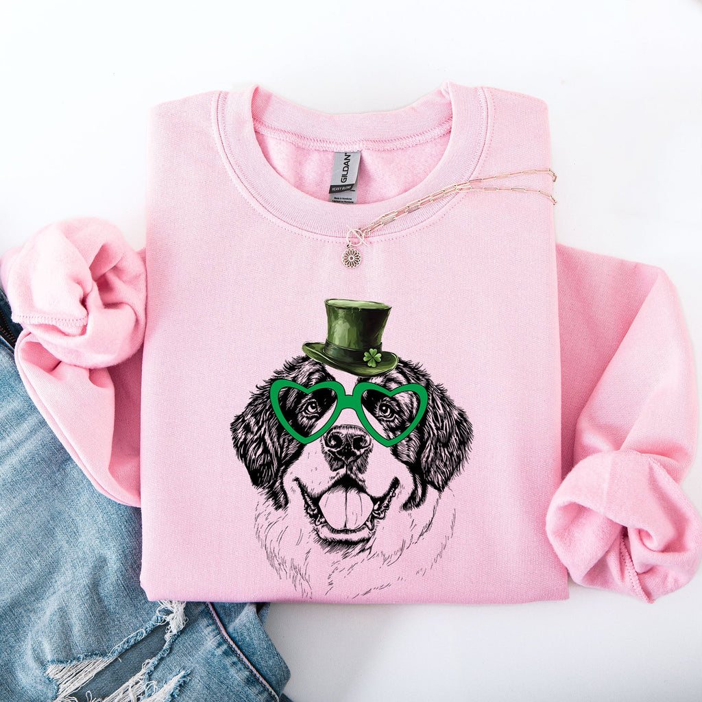 Saint Bernard, Adorable Dog, St Patrick's Day, Lucky, Irish Sweatshirt - Che Cose Belle