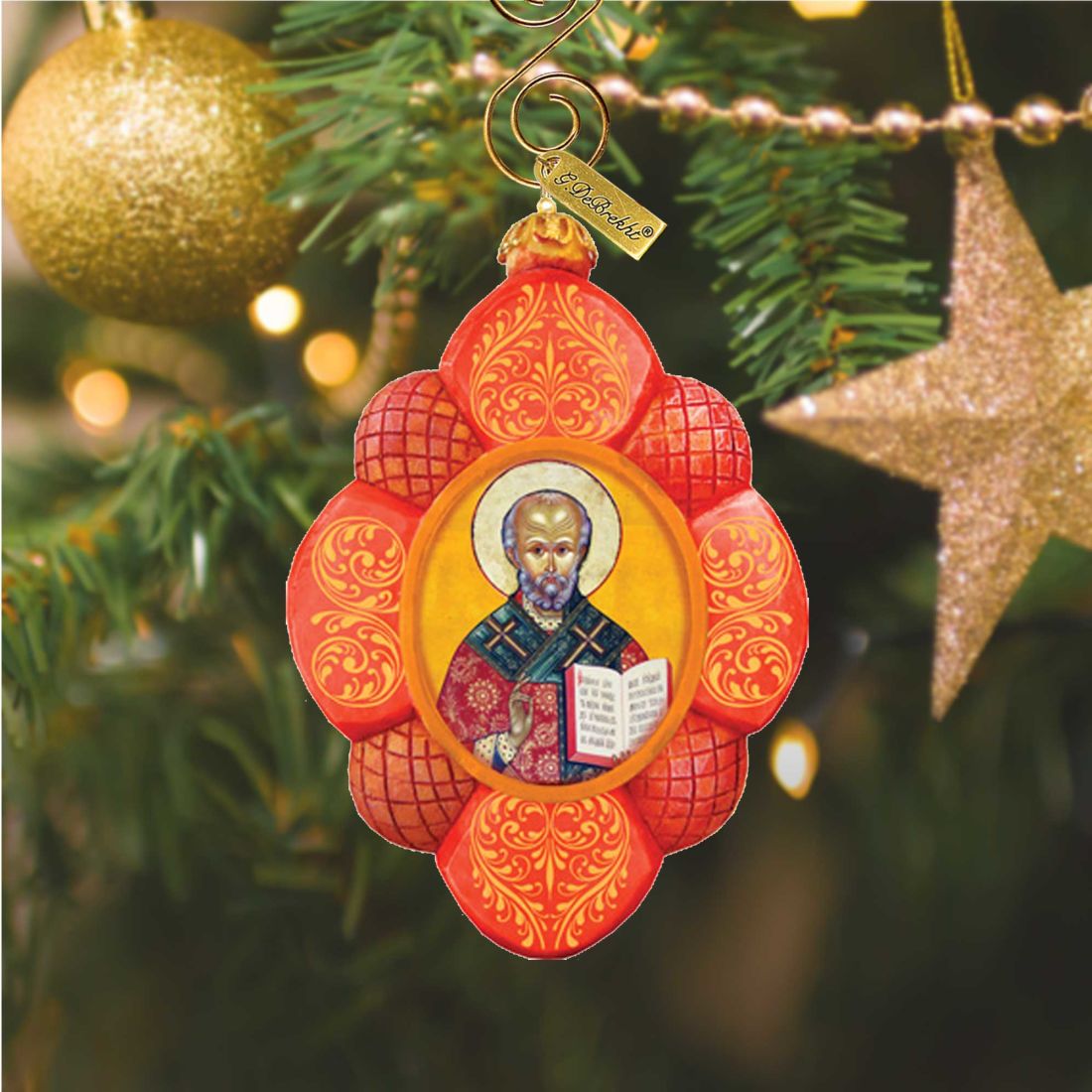 Saint Nick Sculpted Hand-Painted Christmas Ornament by G. DeBrekht - Nativity Holiday Decor - 610833 - Che Cose Belle