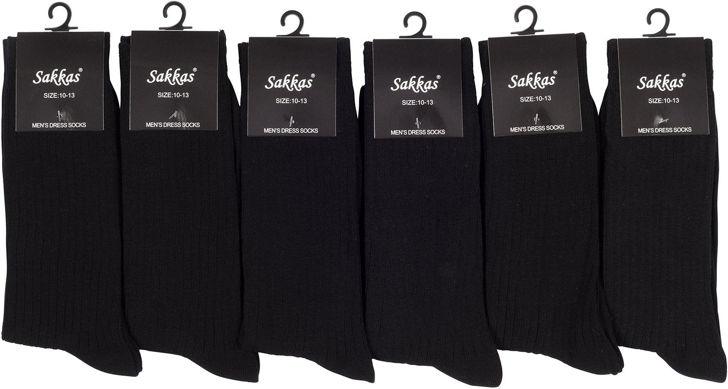 Sakkas Men's Cotton Blend Ribbed Dress Socks - Che Cose Belle