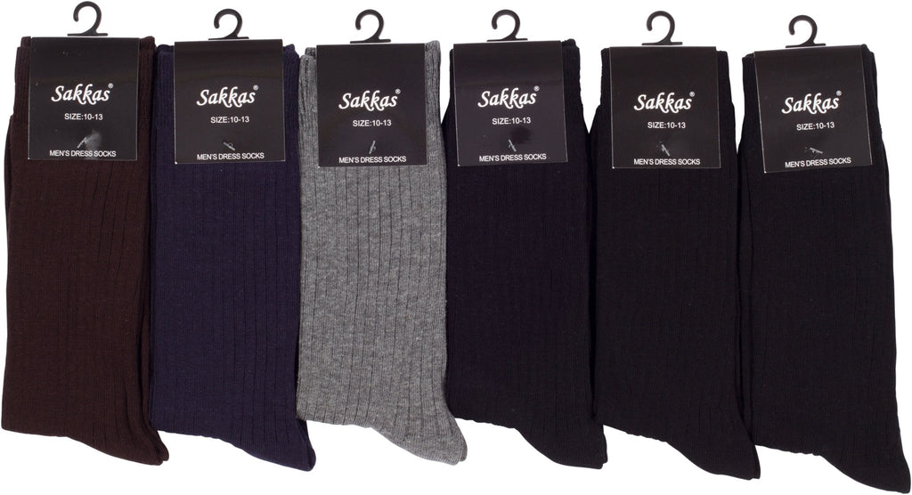 Sakkas Men's Cotton Blend Ribbed Dress Socks - Che Cose Belle