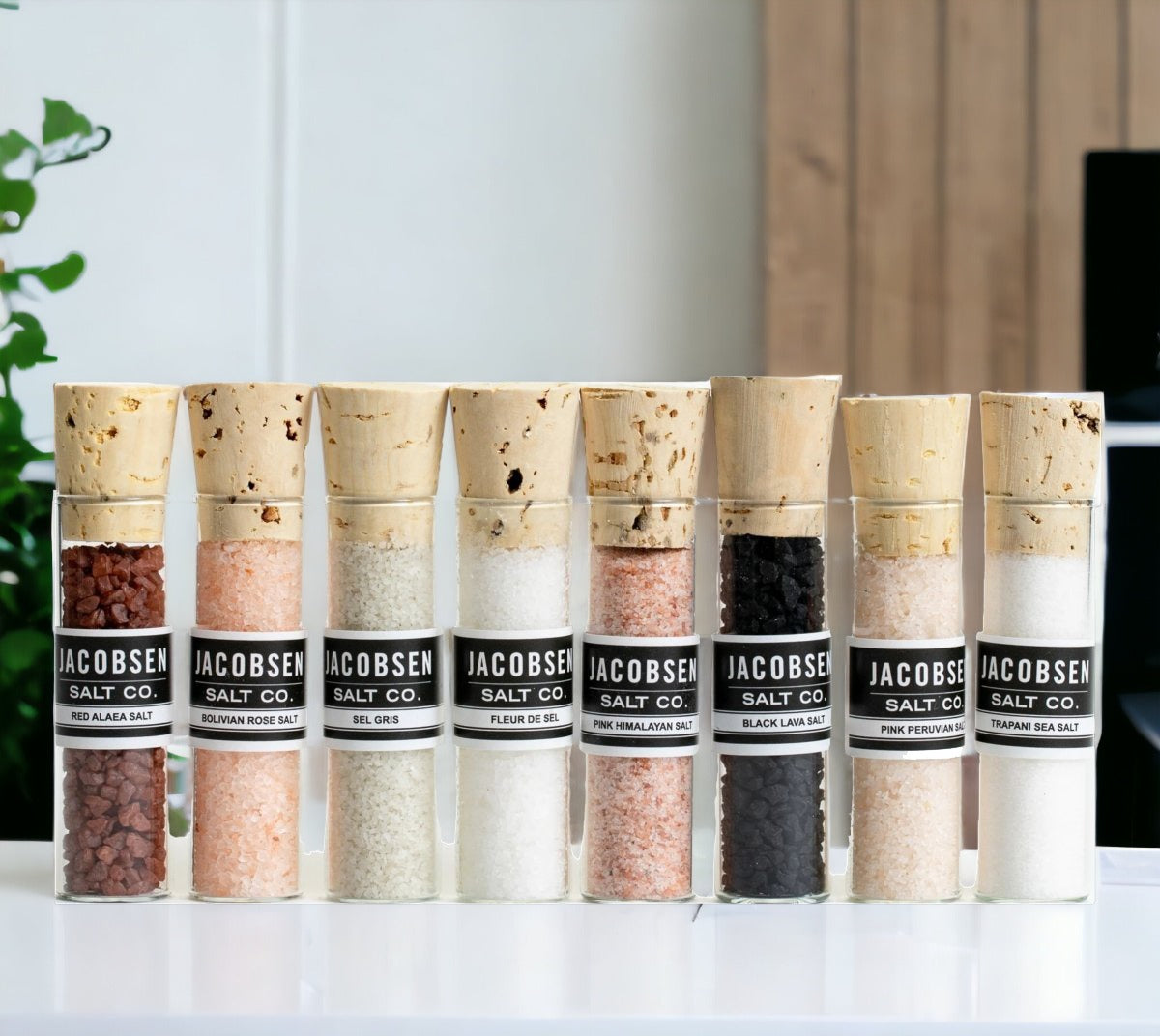 Gourmet 8-Vial Sourced Salt Set - 7 Regional Salts Gift Box for Cooking