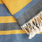Samara Striped Blue & Yellow Turkish Towel - Che Cose Belle