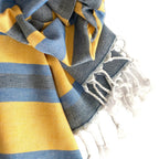 Samara Striped Blue & Yellow Turkish Towel - Che Cose Belle