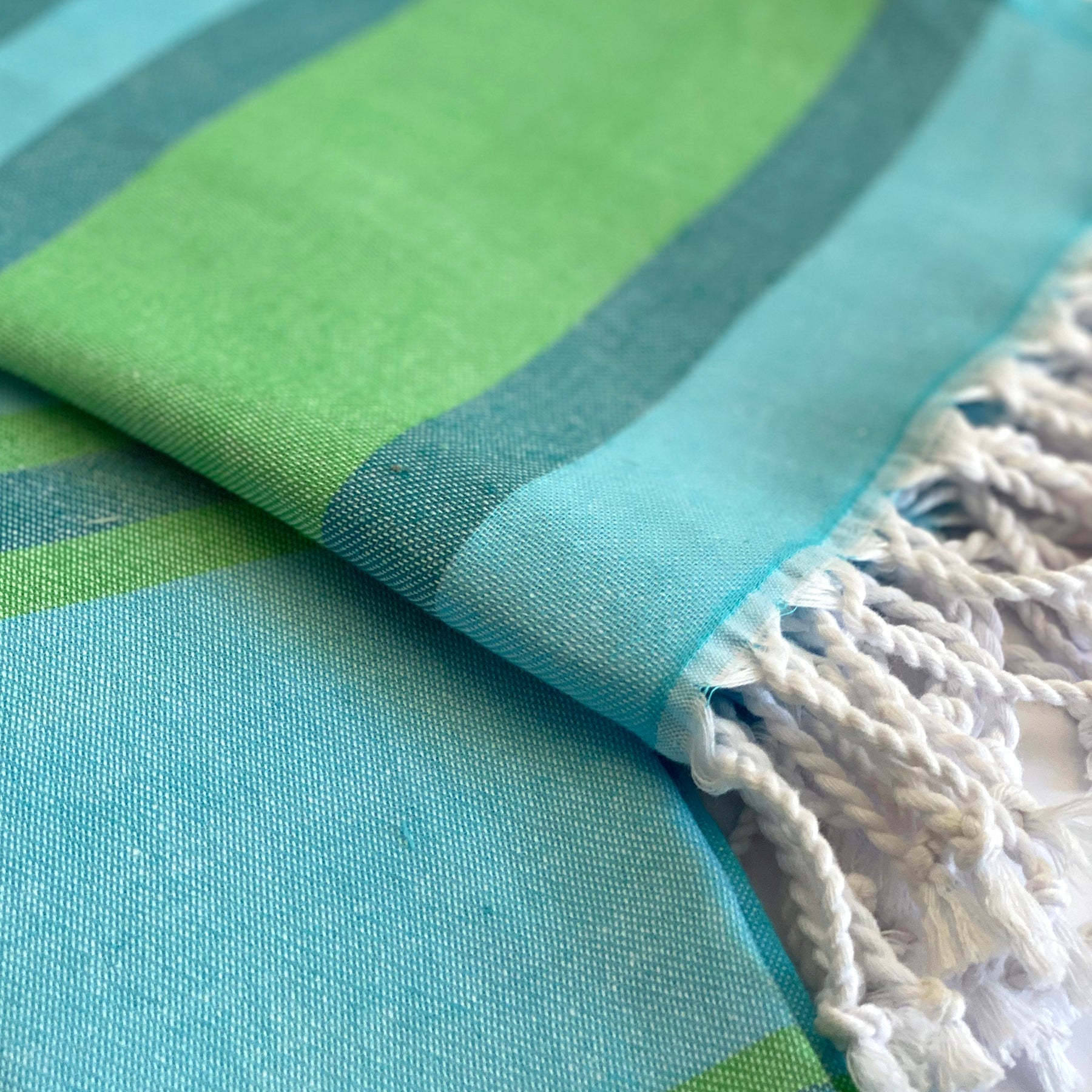 Samara Striped Sustainable Turkish Towel Green - Che Cose Belle