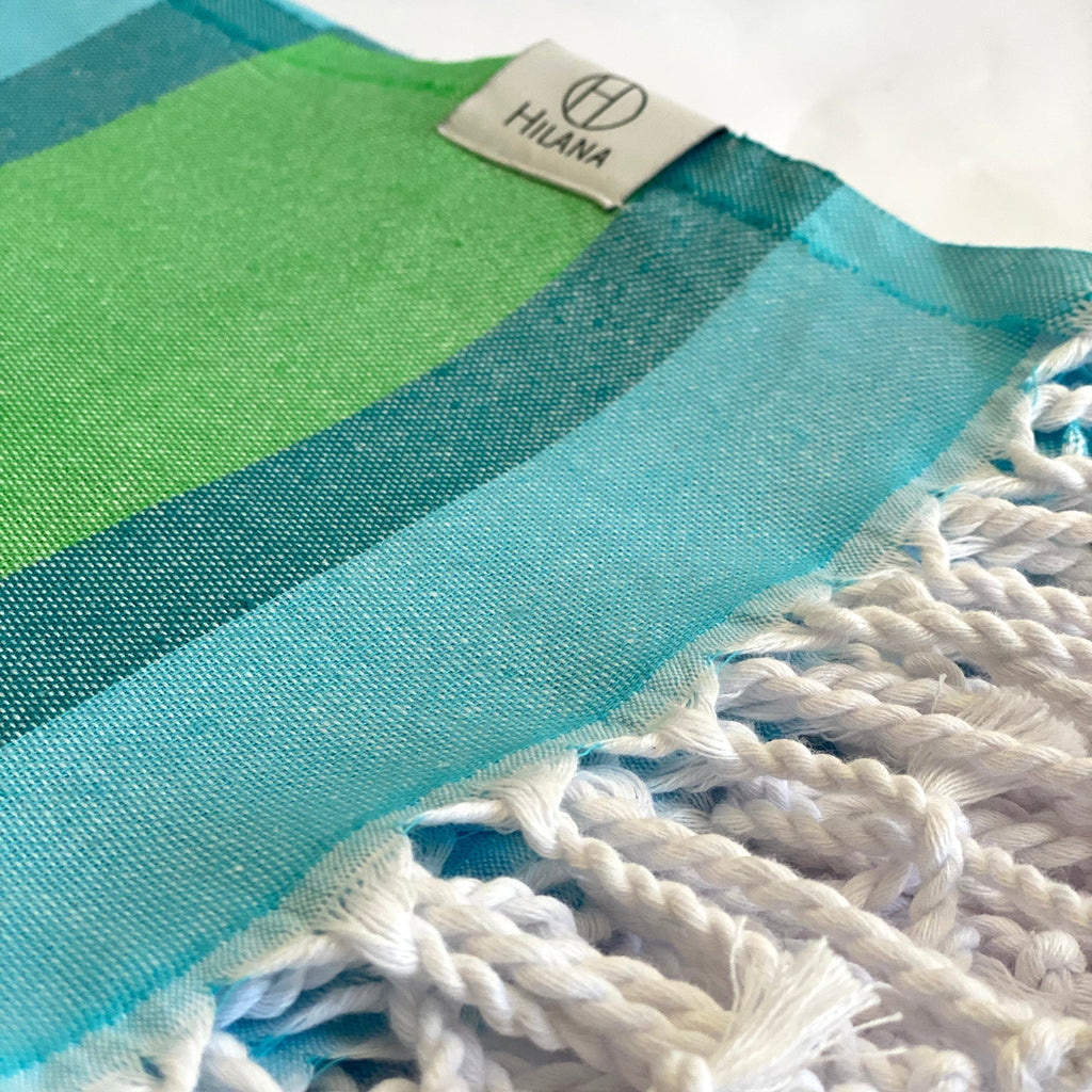 Samara Striped Sustainable Turkish Towel Green - Che Cose Belle