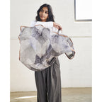 Samu Hand Crafted Shibori Print Silk Chiffon Sqaure Scarf - Che Cose Belle