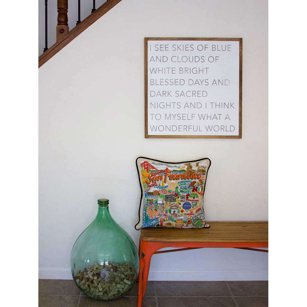 San Francisco City Hand-Embroidered Pillow by CatStudio - Che Cose Belle