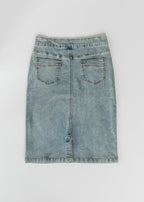 Sandra Classic Wash Midi Denim Skirt - Che Cose Belle