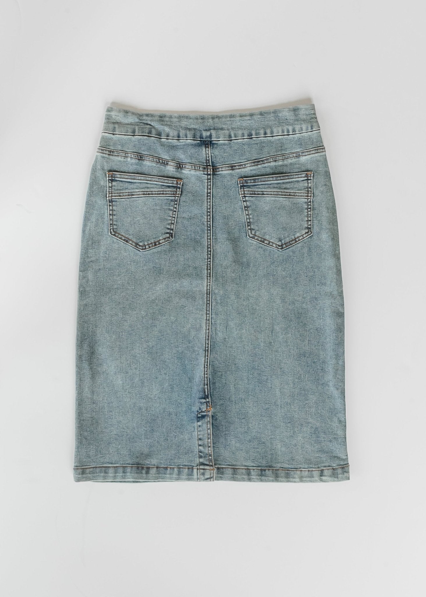 Sandra Classic Wash Midi Denim Skirt - Che Cose Belle