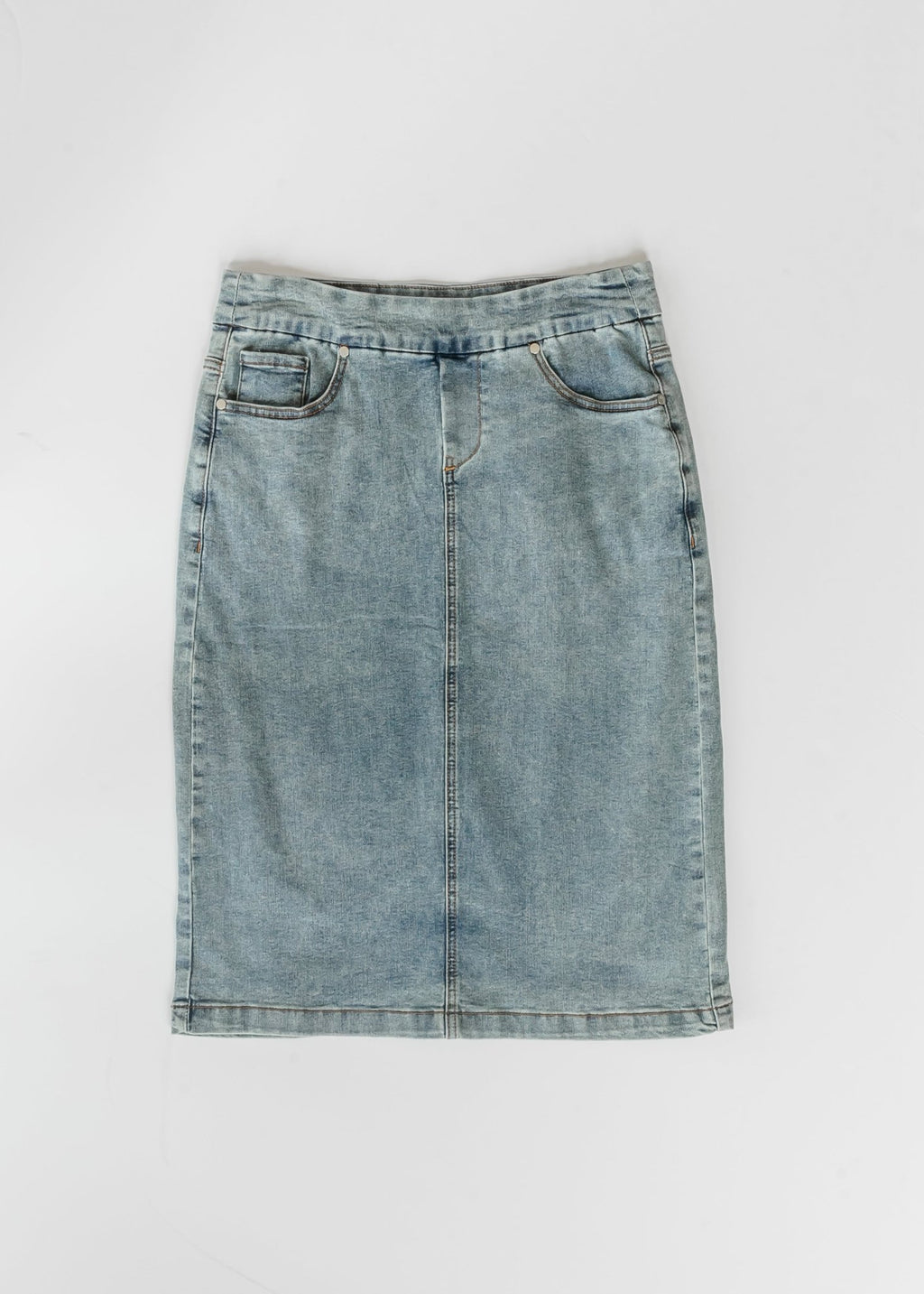 Sandra Classic Wash Midi Denim Skirt - Che Cose Belle