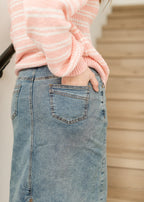 Sandra Classic Wash Midi Denim Skirt - Che Cose Belle