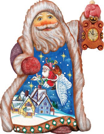 Santa Christmas Goose Sculpted Hand-Painted Figurine by G. DeBrekht - Christmas Santa Snowman Decor - 661513 - Che Cose Belle