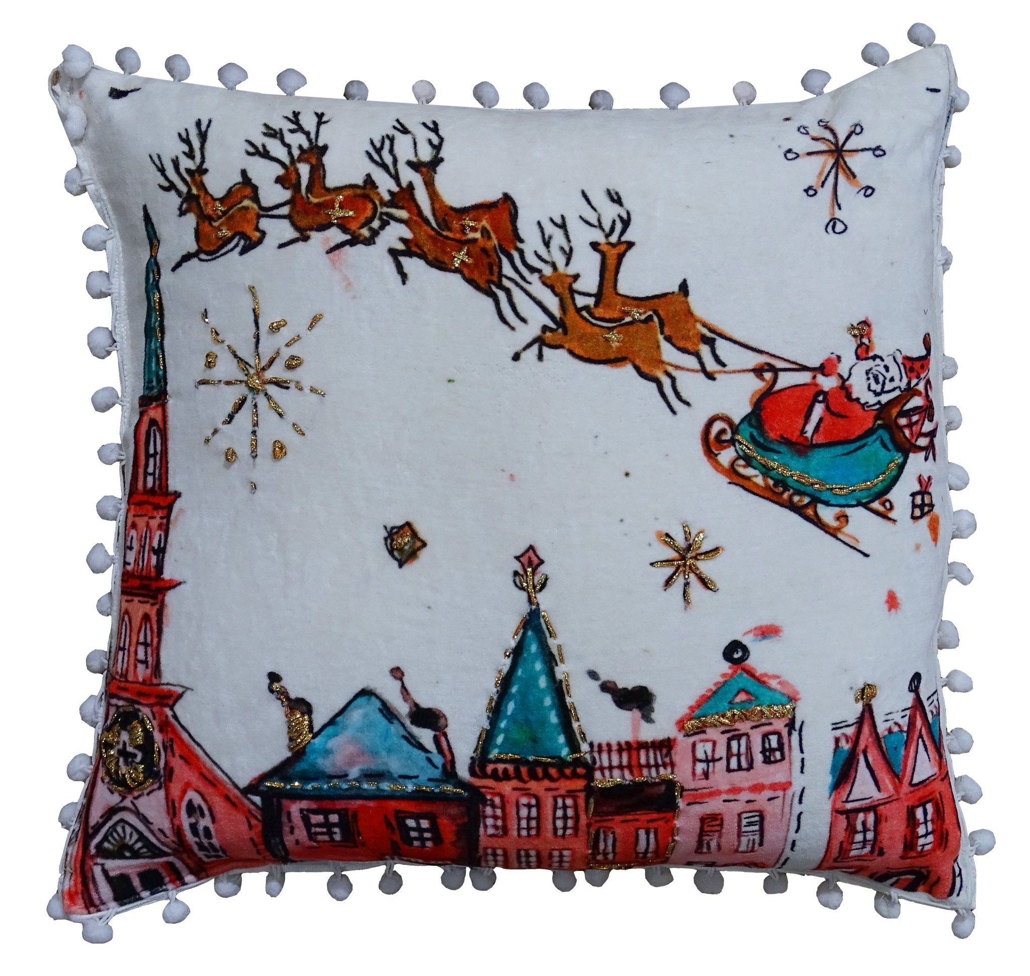 Santa Decorative Holiday Pillow (18"X18") - Che Cose Belle