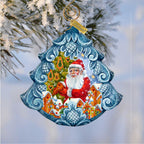 Santa Frosting the Gingerbread Tree Sculpted Hand-Painted Christmas Ornament by G. DeBrekht - Christmas Santa Snowman Decor - 610278 - Che Cose Belle