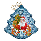 Santa Frosting the Gingerbread Tree Sculpted Hand-Painted Christmas Ornament by G. DeBrekht - Christmas Santa Snowman Decor - 610278 - Che Cose Belle