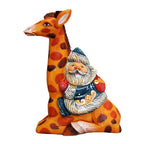 Santa On Giraffe Sculpted Hand-Painted Christmas Ornament by G. DeBrekht - Christmas Santa Snowman Decor - 63122 - Che Cose Belle