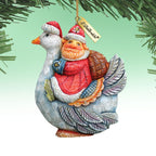 Santa On Goose Sculpted Ornament by G. DeBrekht - 63127 - Che Cose Belle