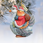 Santa On Goose Sculpted Ornament by G. DeBrekht - 63127 - Che Cose Belle