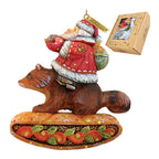 Santa On Raccoon Sculpted Hand-Painted Christmas Ornament by G. DeBrekht - Christmas Santa Snowman Decor - 63132 - Che Cose Belle