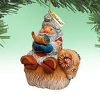 Santa On Ram Sculpted Hand-Painted Christmas Ornament by G. DeBrekht - Christmas Santa Snowman Décor - 63145 - Che Cose Belle