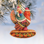 Santa On Turkey Sculpted Hand-Painted Christmas Ornament by G. DeBrekht - Christmas Santa Snowman Decor - 63135 - Che Cose Belle