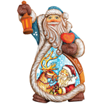 Santa with Reindeer Sculpted Hand-Painted Christmas Figurine by G. DeBrekht - Christmas Santa Snowman Decor - 661212 - Che Cose Belle