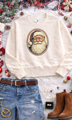 Santa with Rhinestone Specs Graphic Sweatshirt - Che Cose Belle