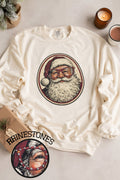 Santa with Rhinestone Specs Graphic Sweatshirt - Che Cose Belle