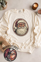 Santa with Rhinestone Specs Graphic Sweatshirt - Che Cose Belle