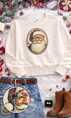 Santa with Rhinestone Specs Graphic Sweatshirt - Che Cose Belle
