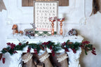 Santa Reindeer Sign Farmhouse Christmas Wall Decor 12x24x1.5 Plaid Reindeer Names Rudolph