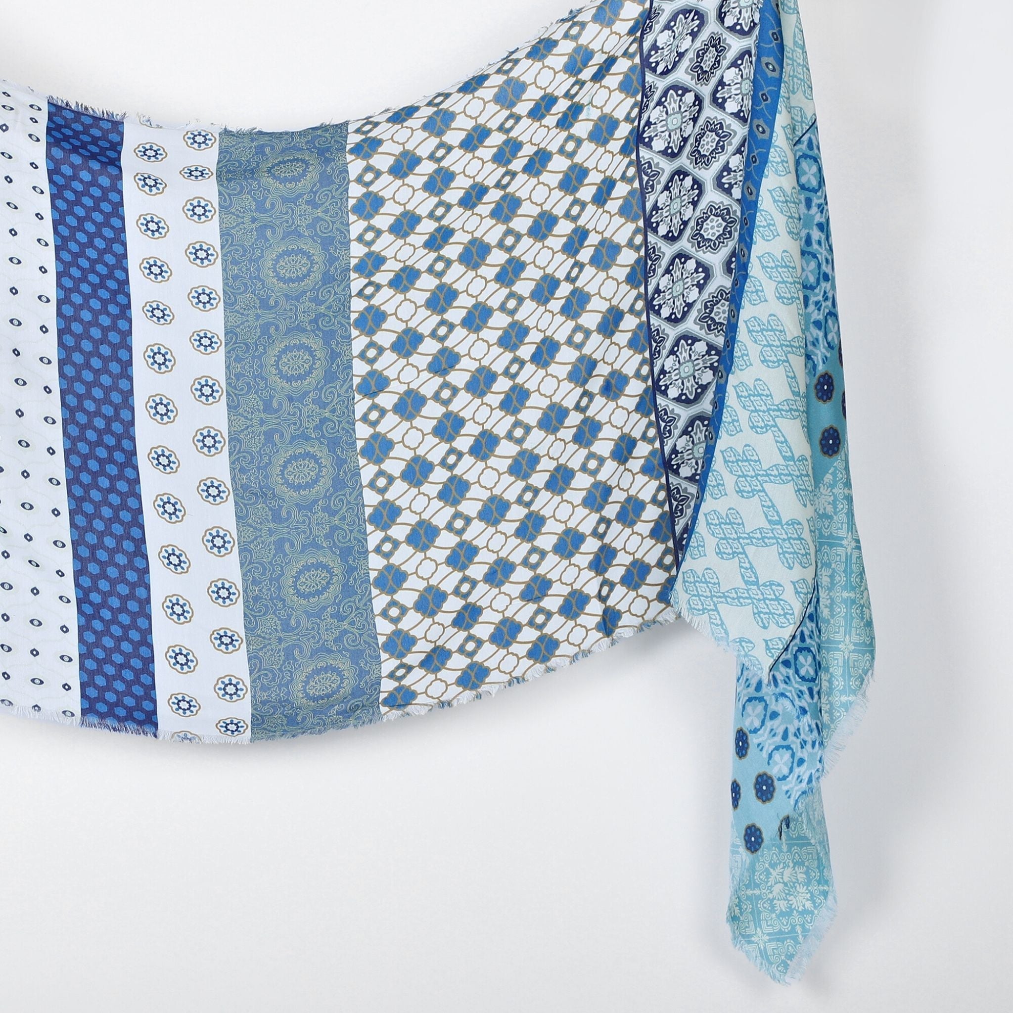 Santorini Patterned Wrap - Blue Multi - Che Cose Belle