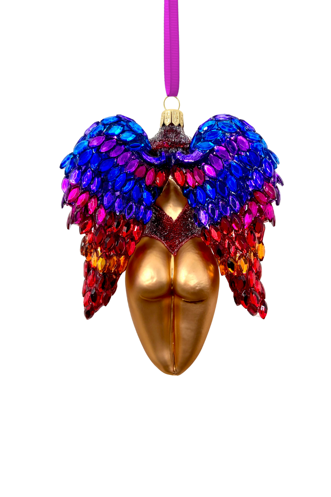 Saphira Winged Angel Sculpture Glass Ornament - Che Cose Belle