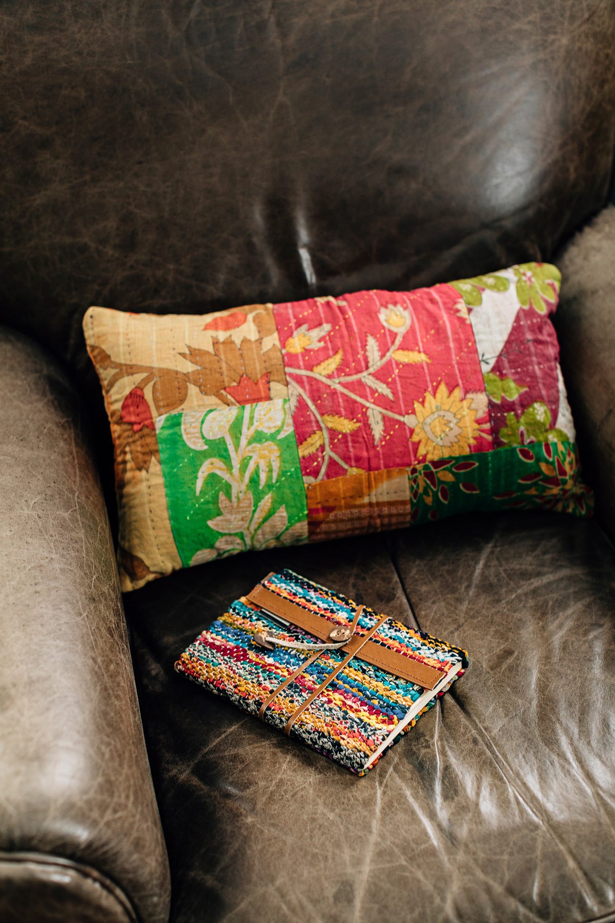 Sari & Leather Travel Journal - Che Cose Belle