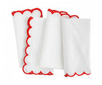 Scalloped Edge Linen Napkins - Che Cose Belle