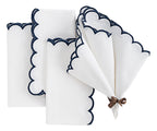 Scalloped Edge Linen Napkins - Che Cose Belle