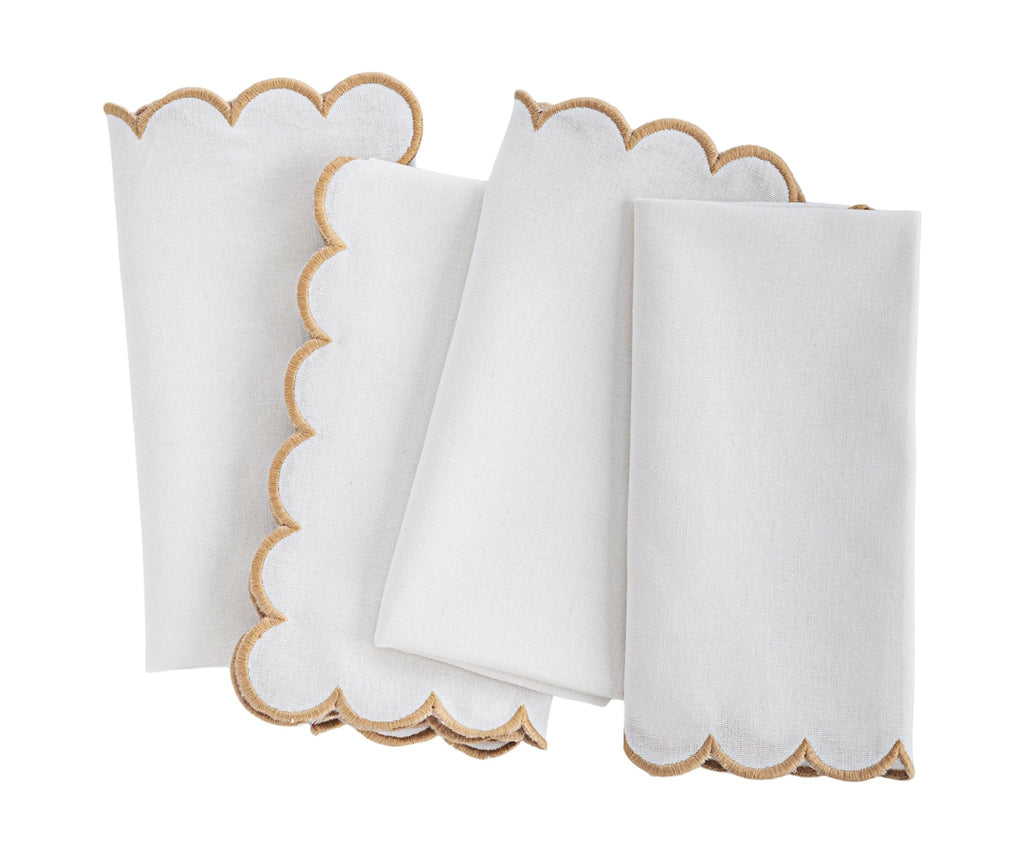 Scalloped Edge Linen Napkins - Che Cose Belle