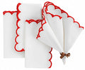 Scalloped Edge Linen Napkins - Che Cose Belle