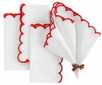 Scalloped Edge Linen Napkins - Che Cose Belle