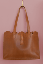 Scalloped Large Leather Handbag - Che Cose Belle