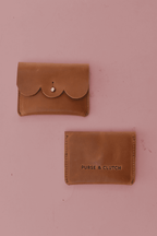 Scalloped Leather Card Carrier - Che Cose Belle