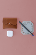 Scalloped Leather Card Carrier - Che Cose Belle