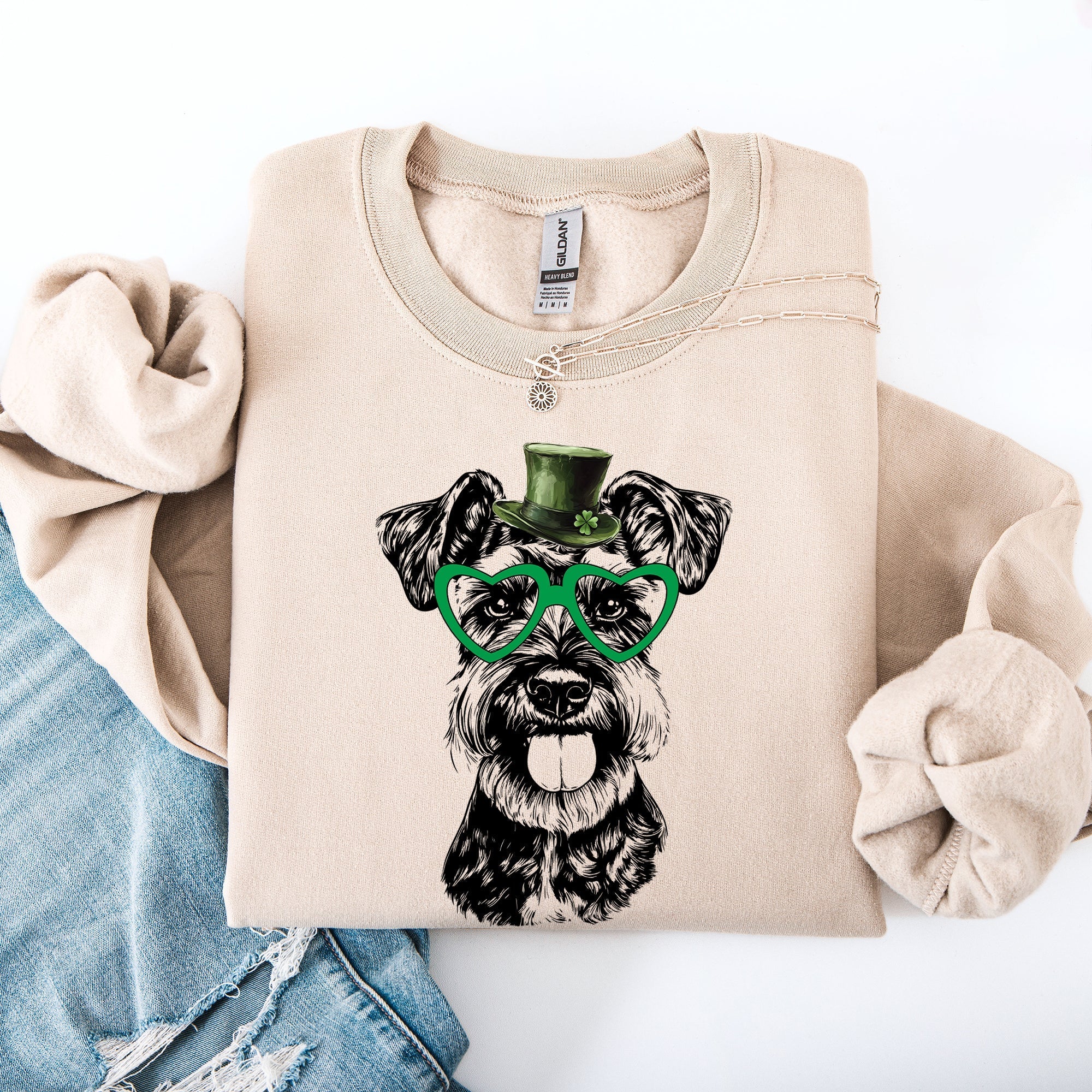 Schnauzer, Adorable Dog, St Patrick's Day, Lucky, Irish Sweatshirt - Che Cose Belle