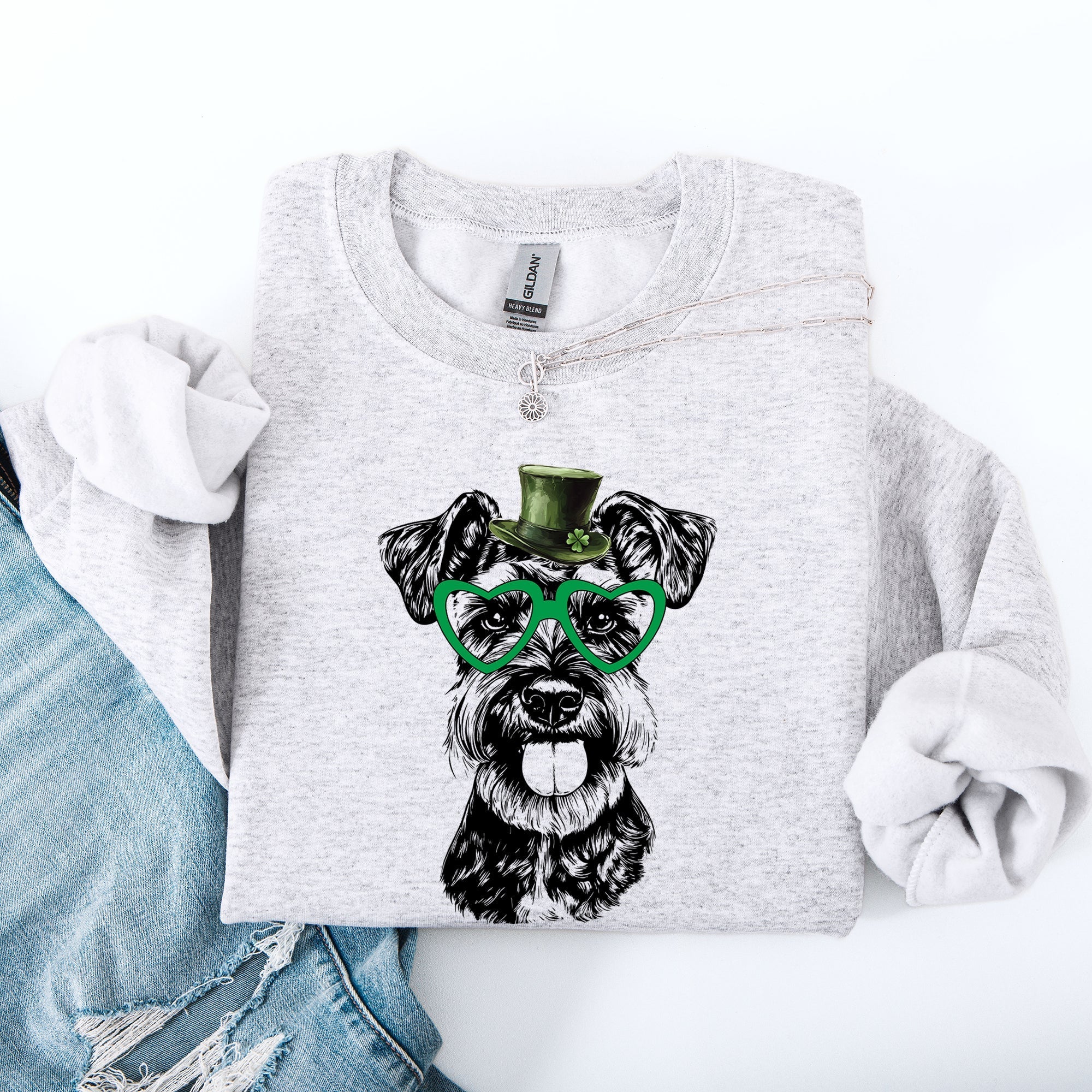Schnauzer, Adorable Dog, St Patrick's Day, Lucky, Irish Sweatshirt - Che Cose Belle
