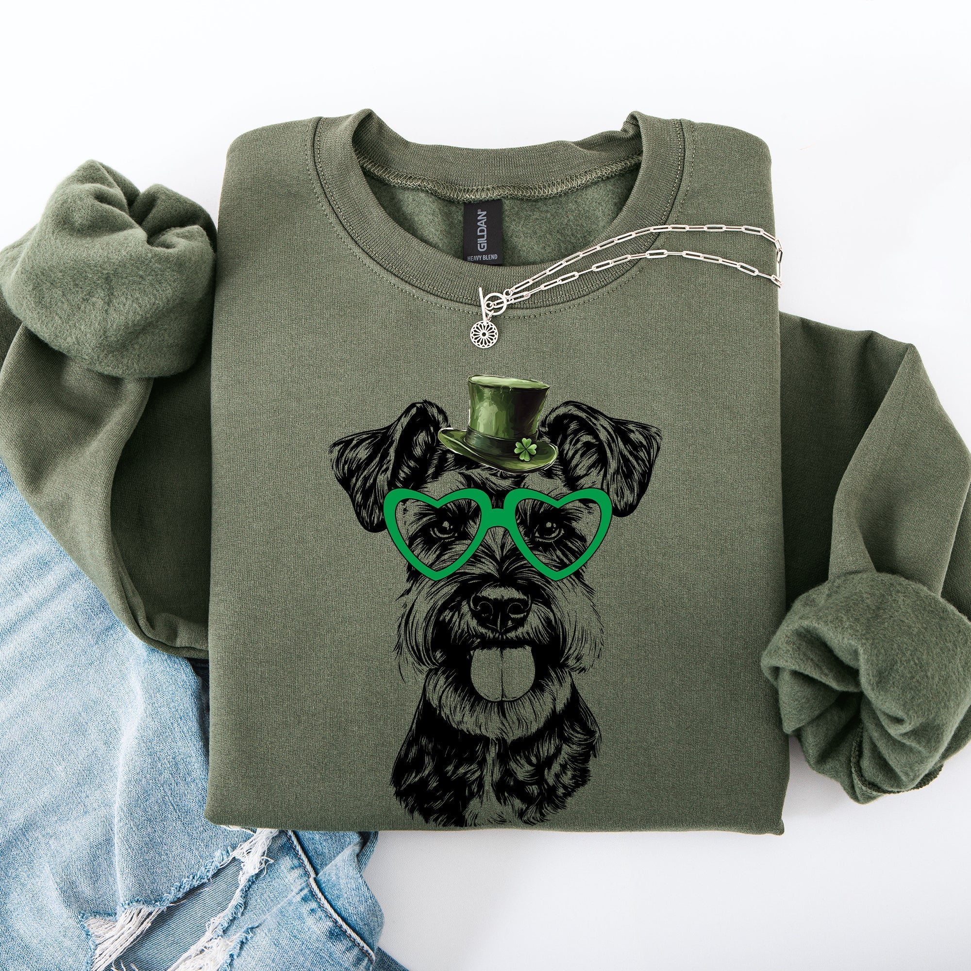 Schnauzer, Adorable Dog, St Patrick's Day, Lucky, Irish Sweatshirt - Che Cose Belle