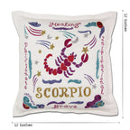 Scorpio Astrology Hand-Embroidered Pillow by Cat Studio - Che Cose Belle