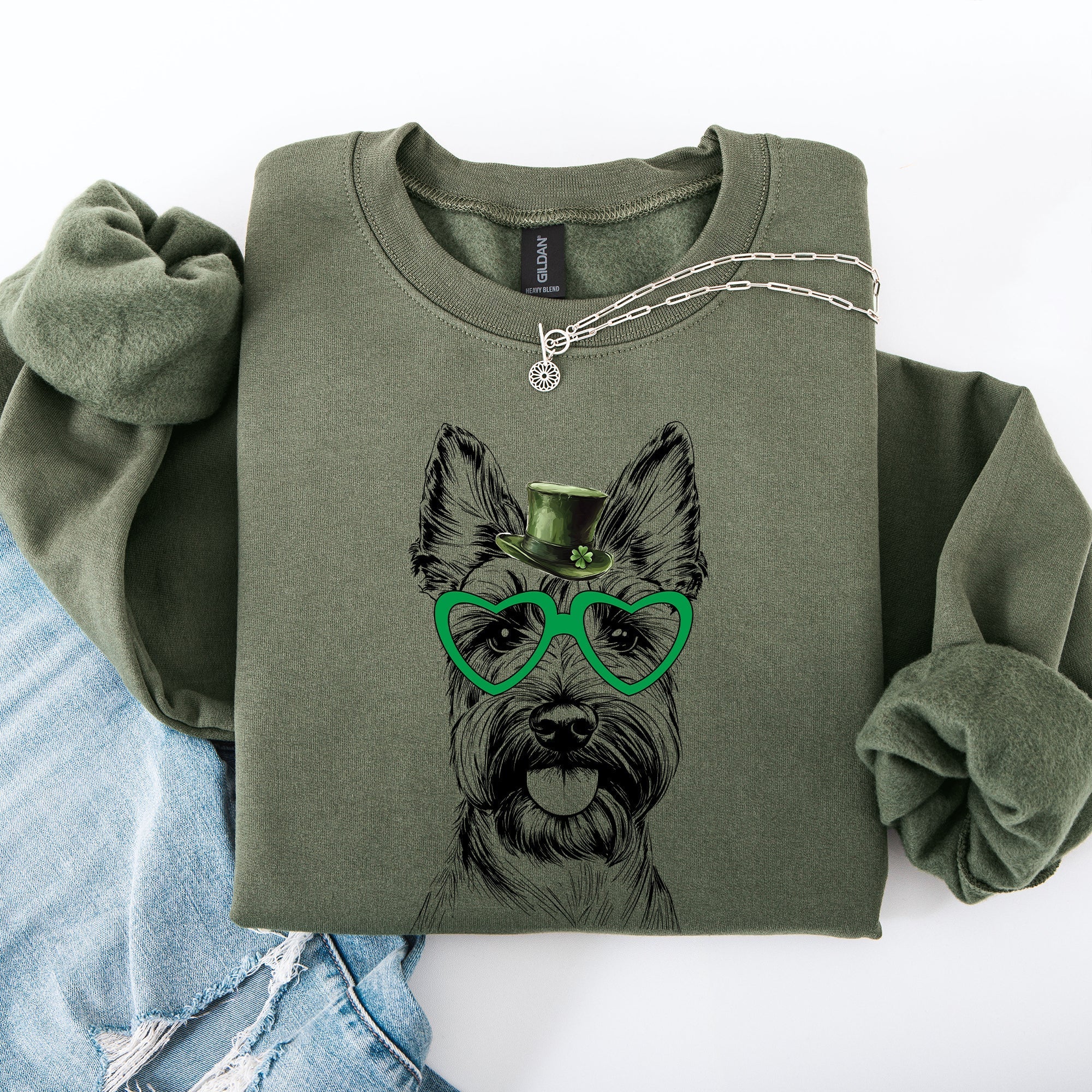 Scottish Terrier, Scotty, Adorable Dog, St Patrick's Day, Lucky, Irish Sweatshirt - Che Cose Belle
