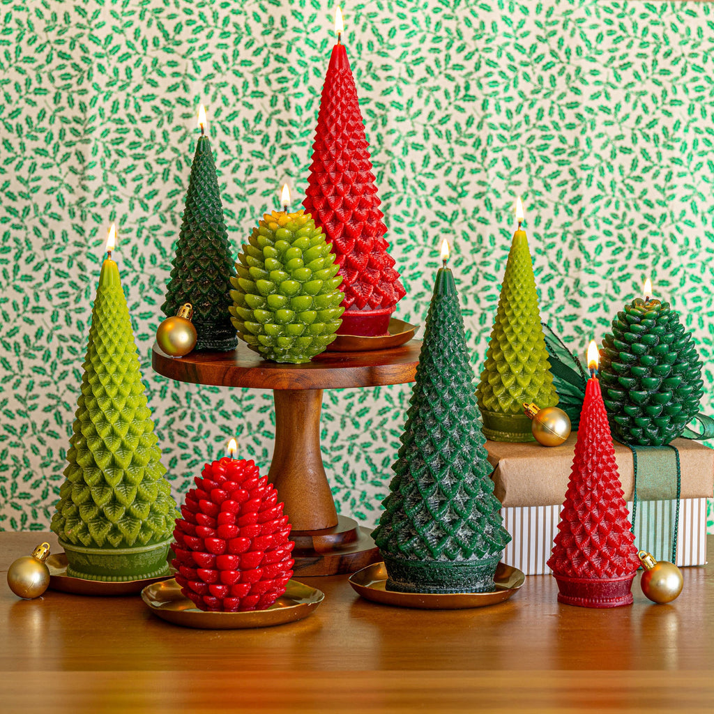 Accent Sculpted Tree Candle - Winterberry Frost