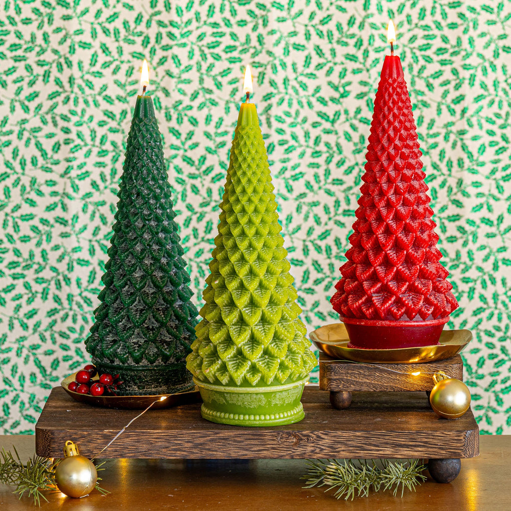 Signature Sculpted Tree Candle - Spicy Apple